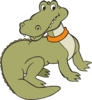 Alligator With A Collar Clip Art